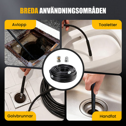 💦 69 % RABATT OMEDELBART! 🚿 5800PSI avloppsrensningssats – högtrycksmunstycke och slang för igensatta avlopp/rör, kompatibel med de flesta högtryckstvättar 🔧📦