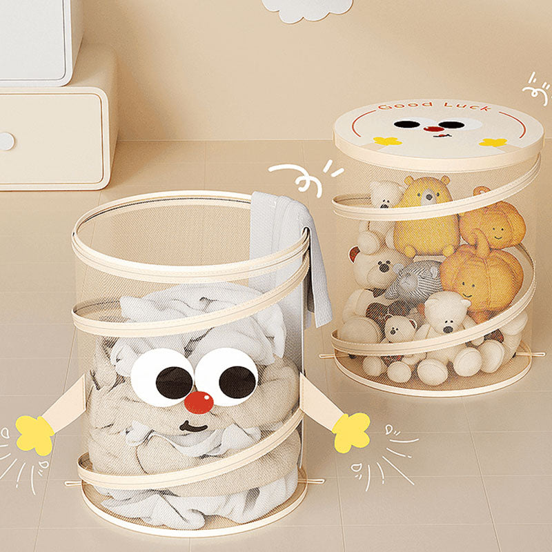 Söt stor hopfällbar tvättkorg i mesh
