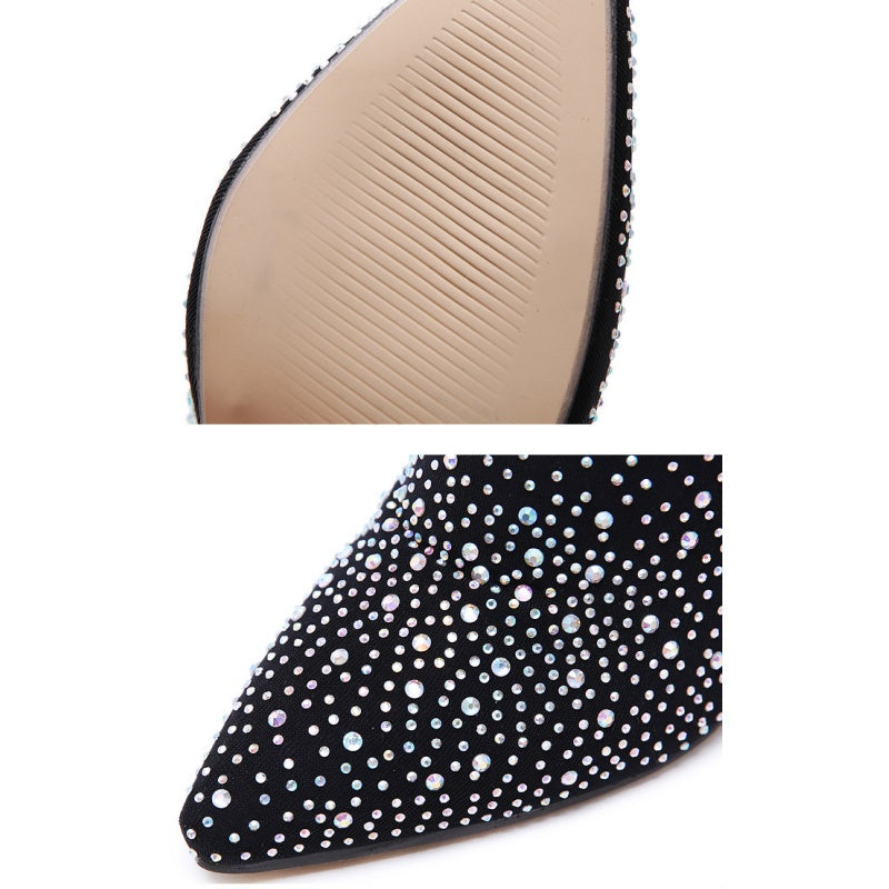 Kvinnors Glittrande Konstläder Knähöga Stövlar