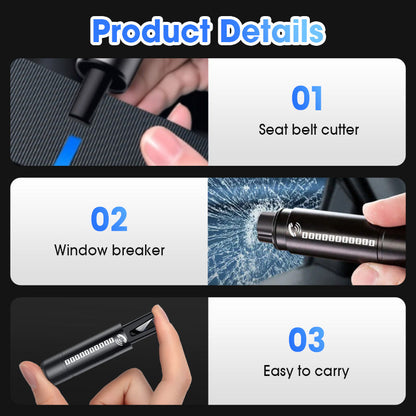 🔥Nya heta produkter🔥Multifunktionell dubbelhövdad bil säkerhetshammare💥Ett måste när du är ute och kör!