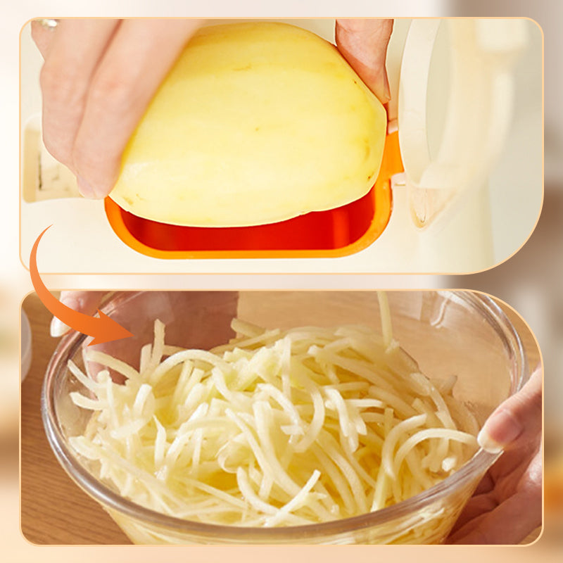 🔥Det är superhett över hela internet🔥Multifunktionell elektrisk grönsaksskärare och rivare för köket